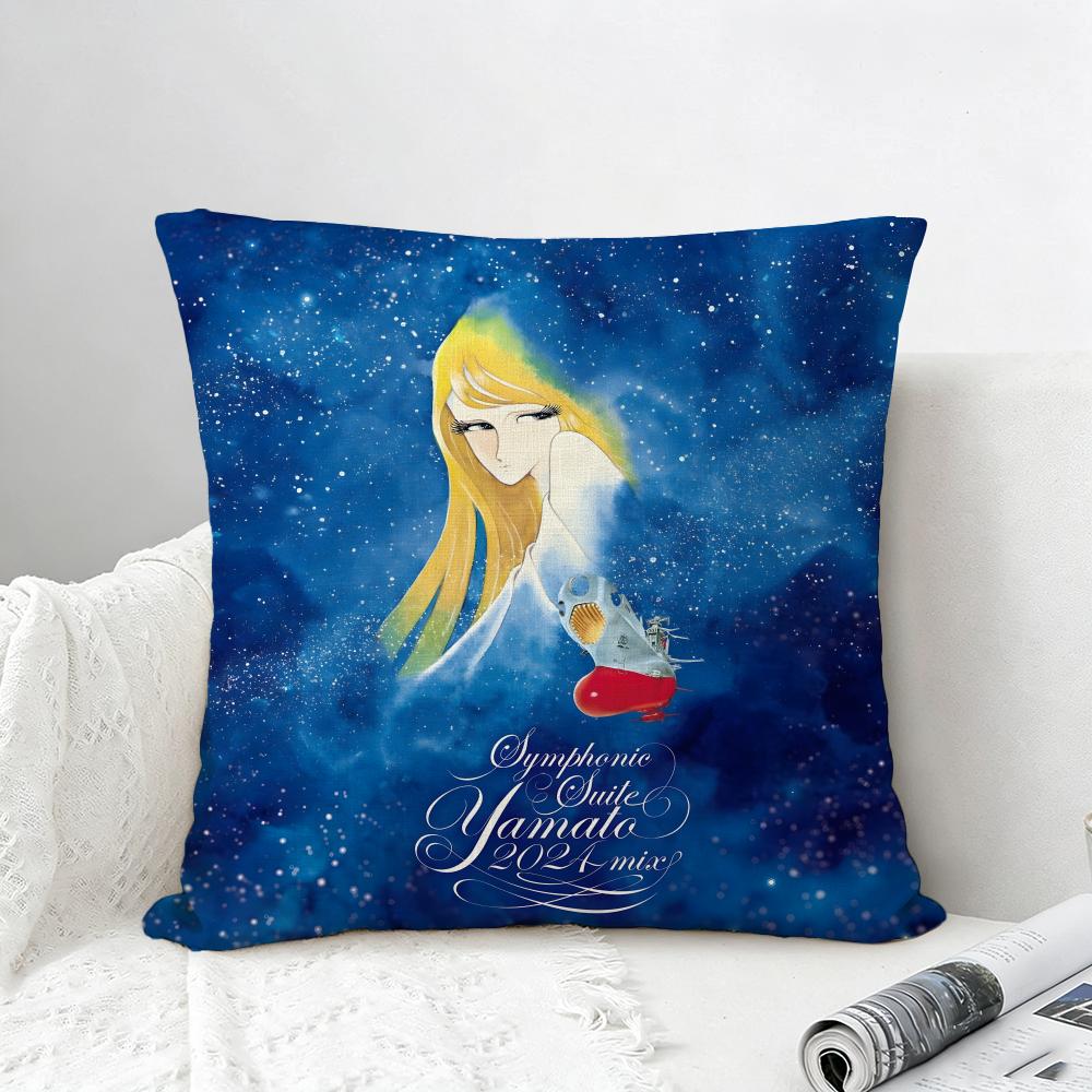 Anime Galaxy Express Cushion Cover Natural Linen Pillowcase Set AllinOne Decor for Sofa Bedroom Chair