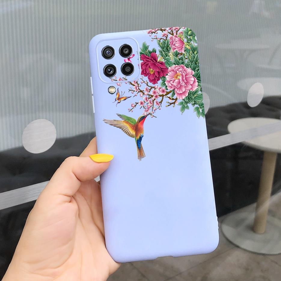For Samsung Galaxy M32 Case Samsung M12 Soft Silicone Flower Phone Case For Samsung M32 M325F Cover Galaxy M 12 32 M12 TPU Funda