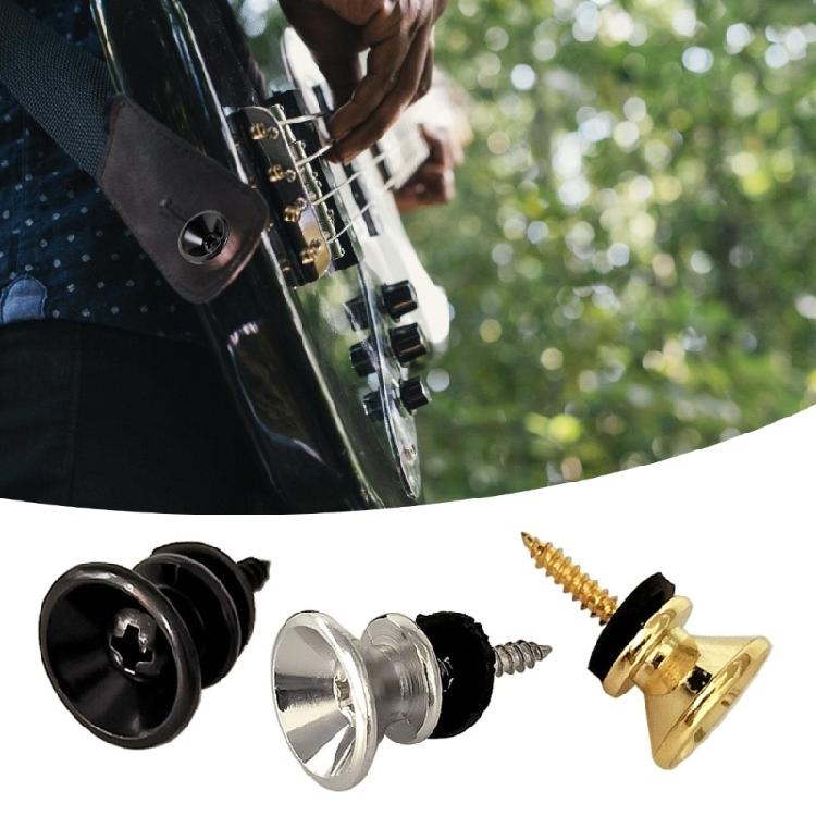 10Pcs Guitar Strap Locks Buttons with Mounting Screws and Washers Metal Guitar Strap Buttons Lock Security Straplocks
