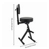 Height-Adjustable Guitar Stool with Backrest Foldable Anti-Slip