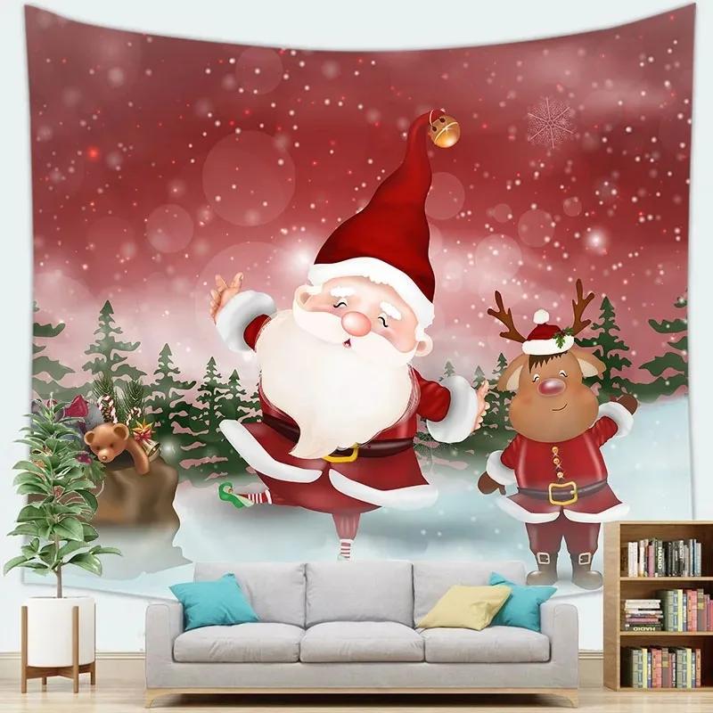 

Рождественский мультфильм Санта-Клаус Гобелен Спальня Гостиная Дом Рождественское украшение Гобелен 100x75cm