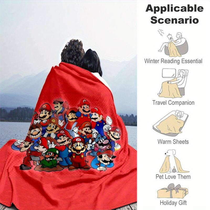 1pcSuper Mario Bros. Plush Blanket - Soft and Comfortable, Perfect for All Seasons, Makes a G