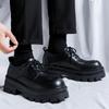 Men's thick soled leather shoes Classic minimalist British style suit Business Leisure Office High quality Derby Black lace up