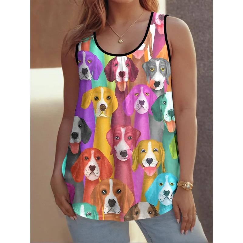 Women's Sleeveless Vest Creative Colorful Fashionable Loose Soft Leisure Summer Oversized Vest