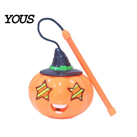 Handheld Pumpkin Lamp for Children Halloween Lantern, LED Light Up Lamp, Battery Glowing Party Prop Operated Decorative Plastic Lantern Kids, Holiday
