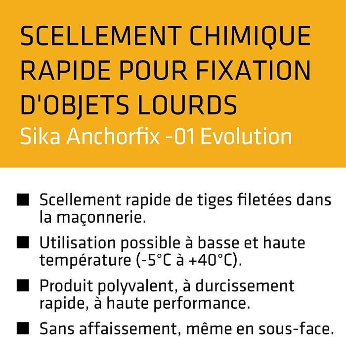 Résine Époxy - Sika - 583484 - Scellement Chimique Rapide - 165 Ml - Ton Pierre