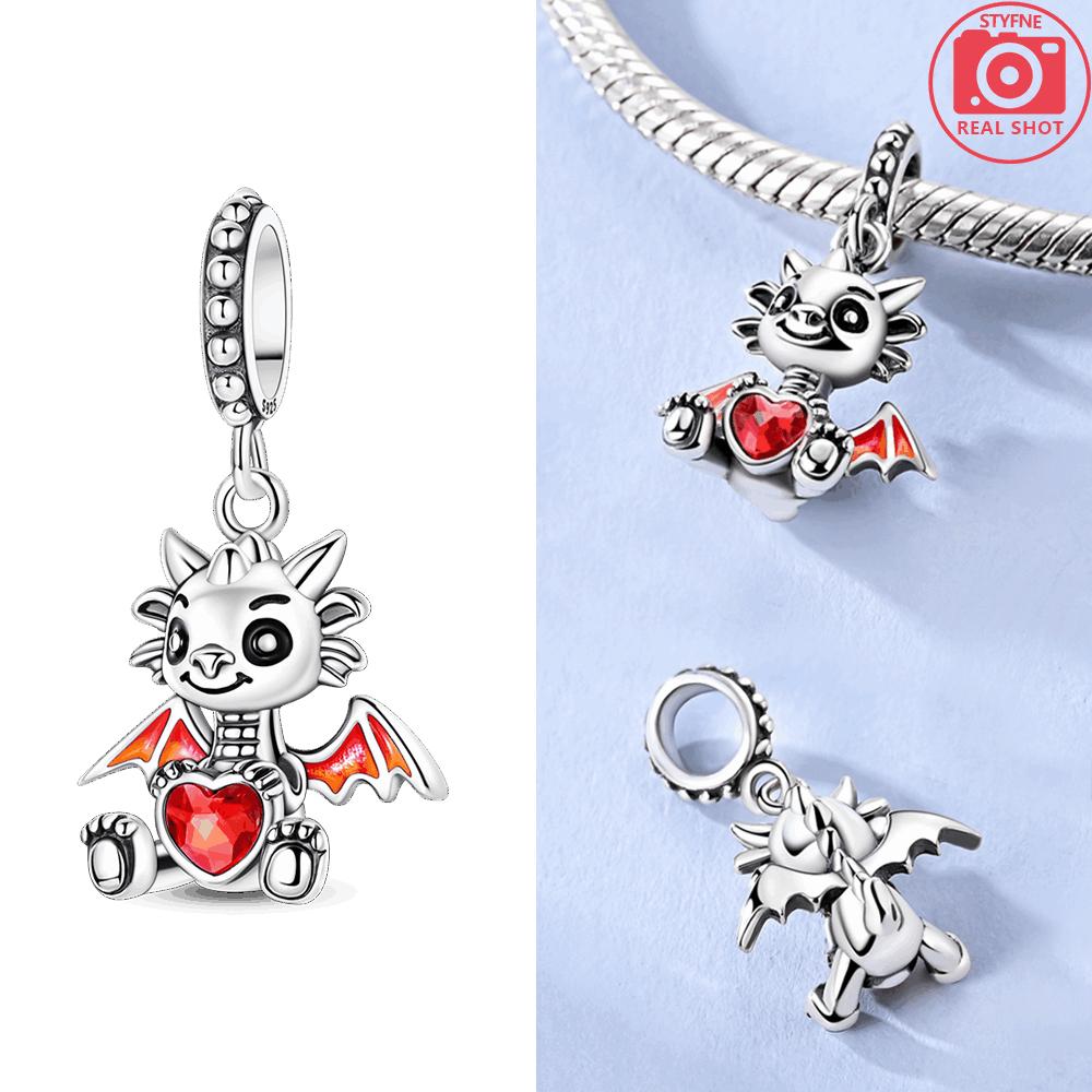 Copper Original Tree-Top Owl Pendant Animal Love Heart Dream Castle Bead Fit Bracelet Women Accessory Fine Gift Jewelry