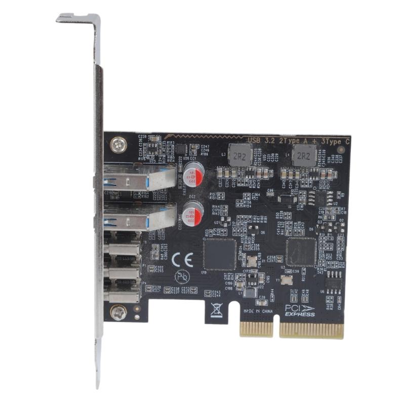 Highly Speed USB3.2 Gen 2 PCIE 4X 5 Port Adapter Card with Type A &Type C Interfaces for Widely Use PCIe Converters
