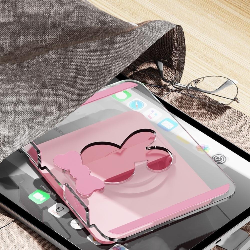 Rotatable Foldable Tablet Stand Aryclic Panel Hollow Rabbit Tablet Foldable Holder Multi Angle Transparent Tablet Phone Bracket
