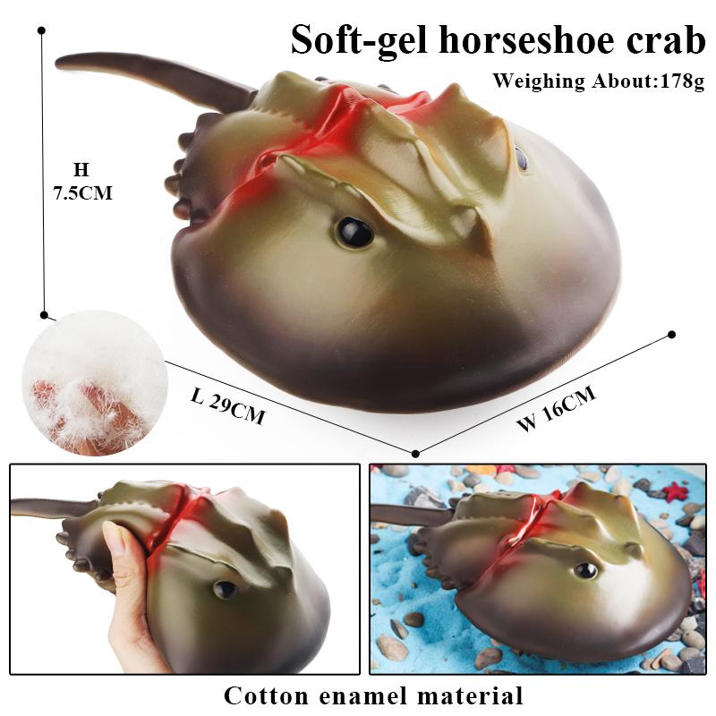 Oenux Ocean Animals Whale Shark Megalodon Crab Starfish Octopus Action Figures Soft Sea Life Model Educational Toy For Kids Gift