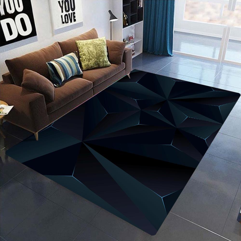 3D Geometric Carpet Neon Lights Rugs Hexagons Carpets for Home Play Gaming Room Decor Livingroom Bedroom Teens E-Sport Rug Mat
