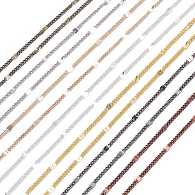 5m/lote 1.3mm 1.6mm 2.0mm Corrente Elo Materiais Latão Banhado Correntes Colar a Granel Para Achados Suprimentos para Fabricação de Joias