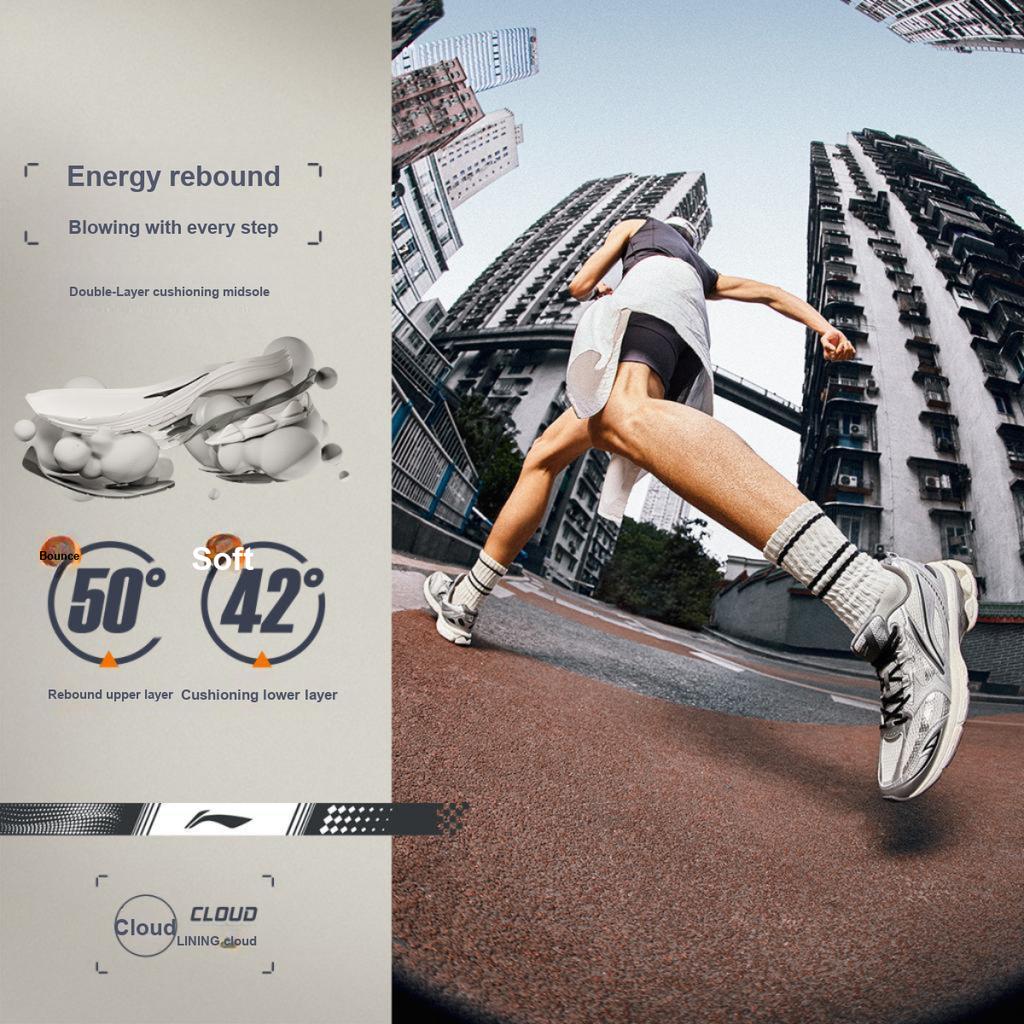 Li Ning Fuyiao 2.0 Classic Retro Dual Cushioning Stable Support Shock Absorption Non-Slip Lightweight Low-Top Running Shoes Men Sneakers ARXU001-5