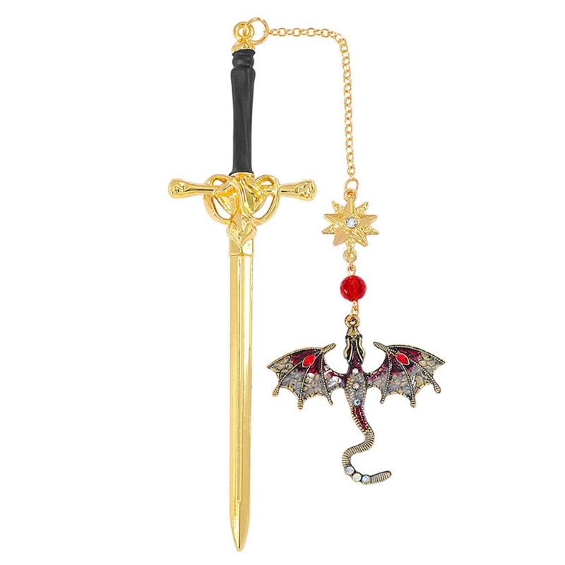 2 Pcs Dragon Swords Bookmarks Metal Page Markers Fantasy Bookmarks Stylish Reading Bookmarks Creative Bookmarks for Boy