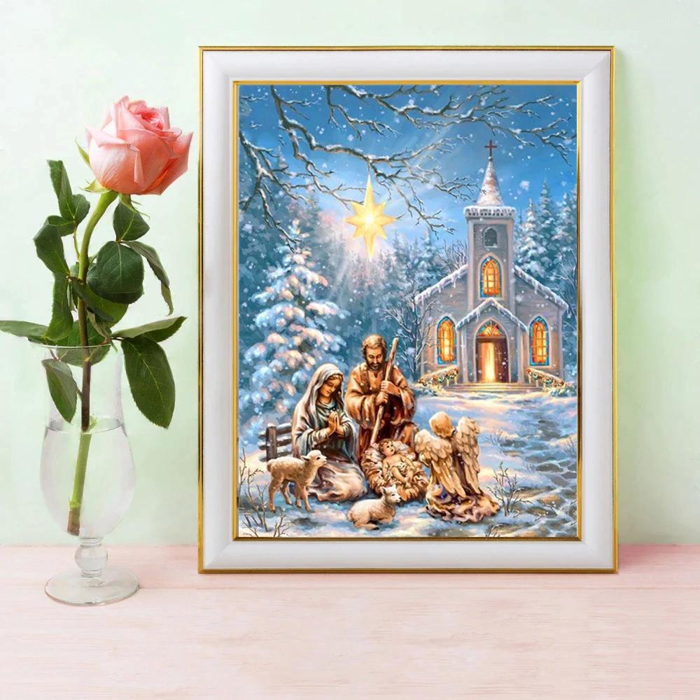 Diamond Art Painting Kits Religion Portrait Pictures Of Rhinestones Diamond Embroidery Sale Winter Kids Home Decor
