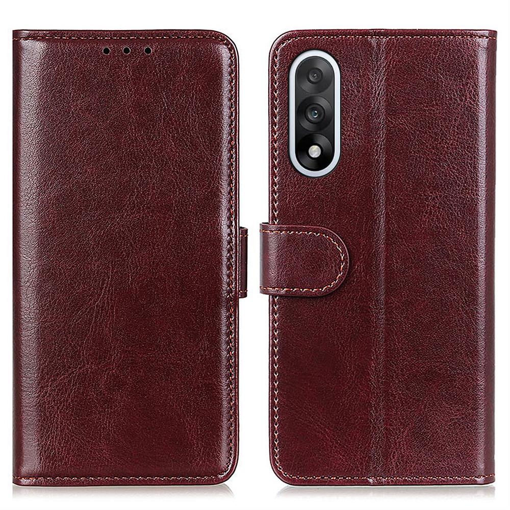 

For OnePlus Nord 5 5G Case Crazy Horse Texture PU Leather Phone Stand Cover Brown