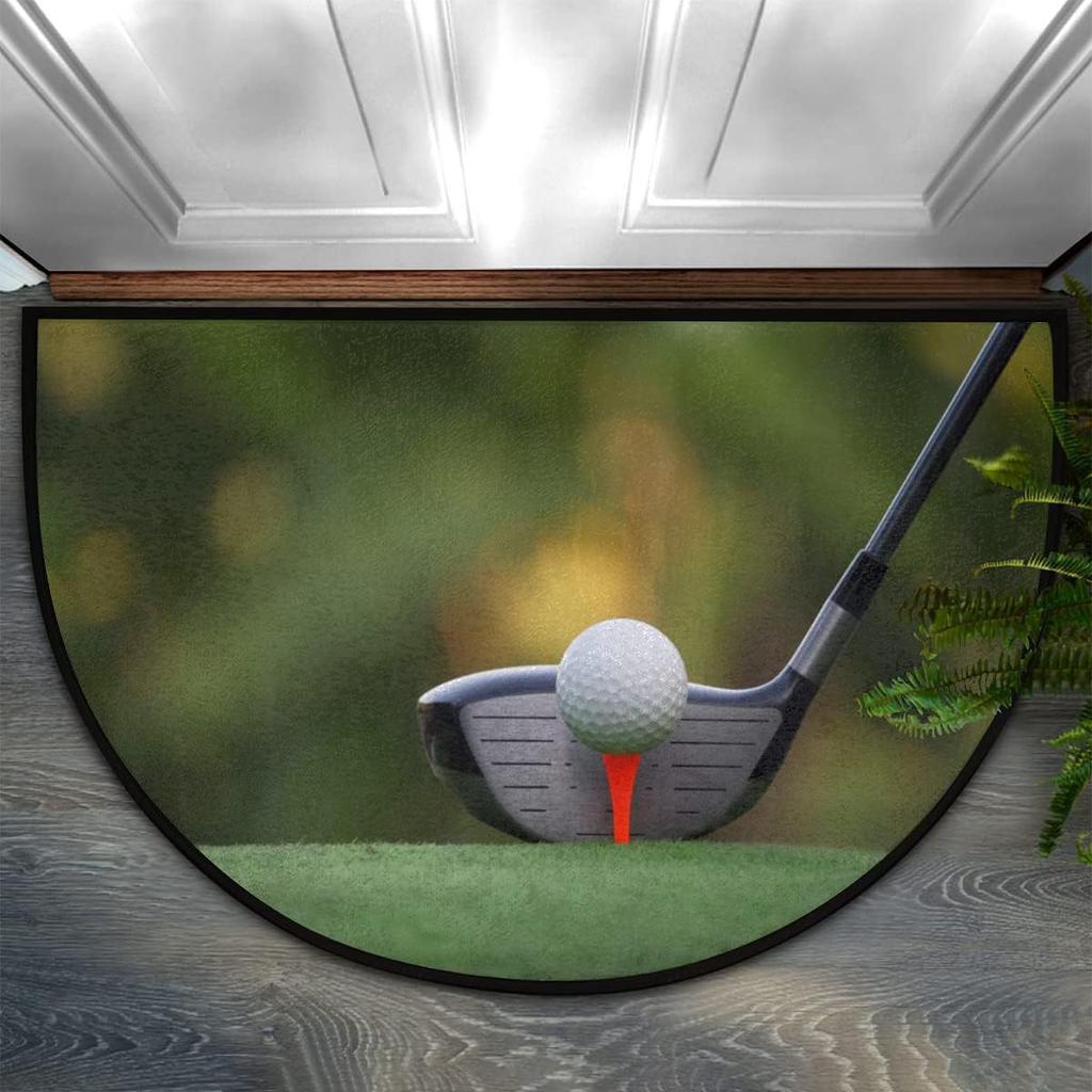 Amerikanischer Kristall-Samt Halbrund Fußmatte Verandadekoration Rutschfest und Schmutzabweisend Fußmatte Badezimmer Saugfähige Rutschfeste Matte