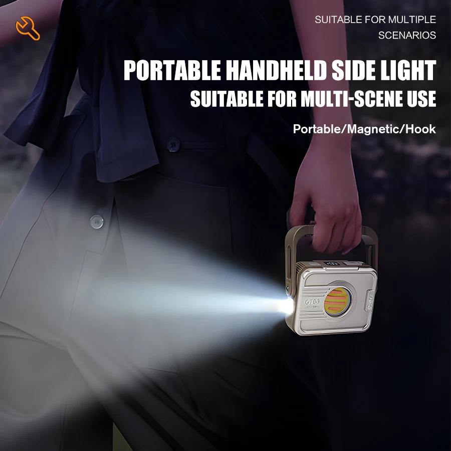 6000MAH Powerful COB+LED Camping Lamp USB Rechargeable Handheld Work Light Dimming Outdoor Portable Power Source Tent Lantern