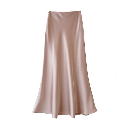 Gonna a Coda di Pesce da Donna a Vita Alta Effetto Seta Traspirante Lucida Design Snellente Gonna Maxi Lavoro Tempo Libero Abbigliamento Quotidiano