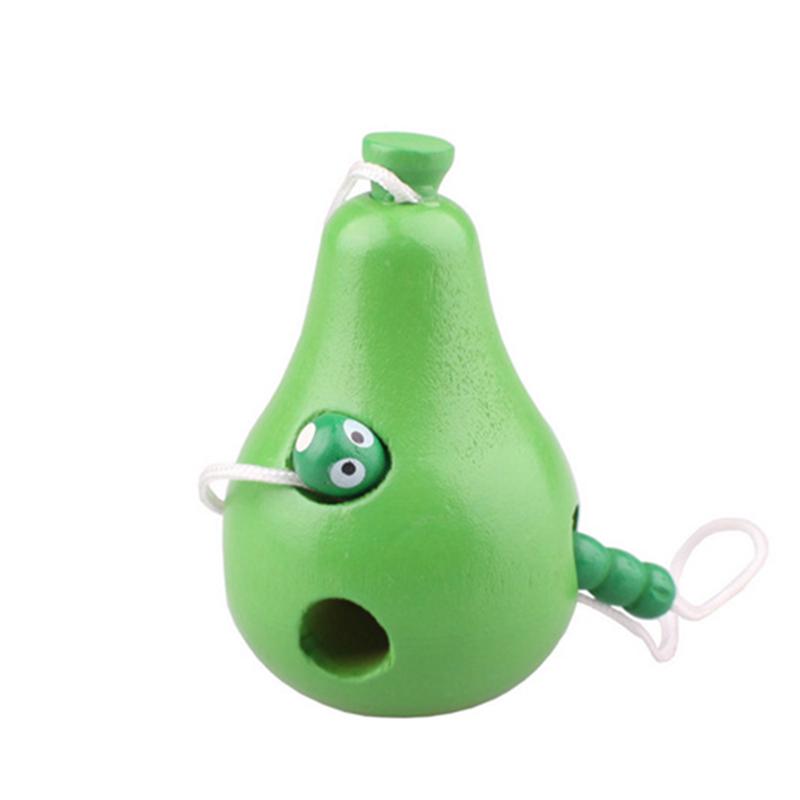 Montessori Toy Worm Eat Fruit Wooden Puzzle Toy Kids Fingers Flexible Training Twisting Worm Educational Toys For Children Gifts