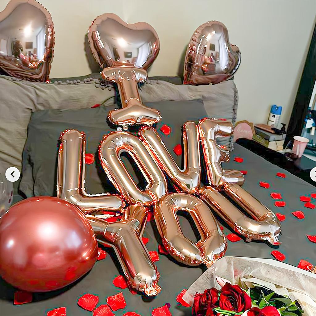 33pcs Valentine's Day balloon set, 16-inch I love you letter balloon, Valentine's Day party decoration, anniversary