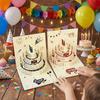 Colorful 3D Happy Birthday Card Surprise Gift Four-Layer Cake Folding Birthday Cake Card Best Wishes Paper