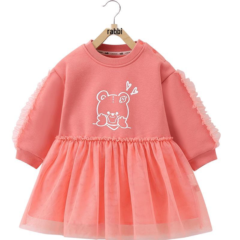 Labi Girls  Autumn/Winter Faux Two-Piece Mesh Dress 90