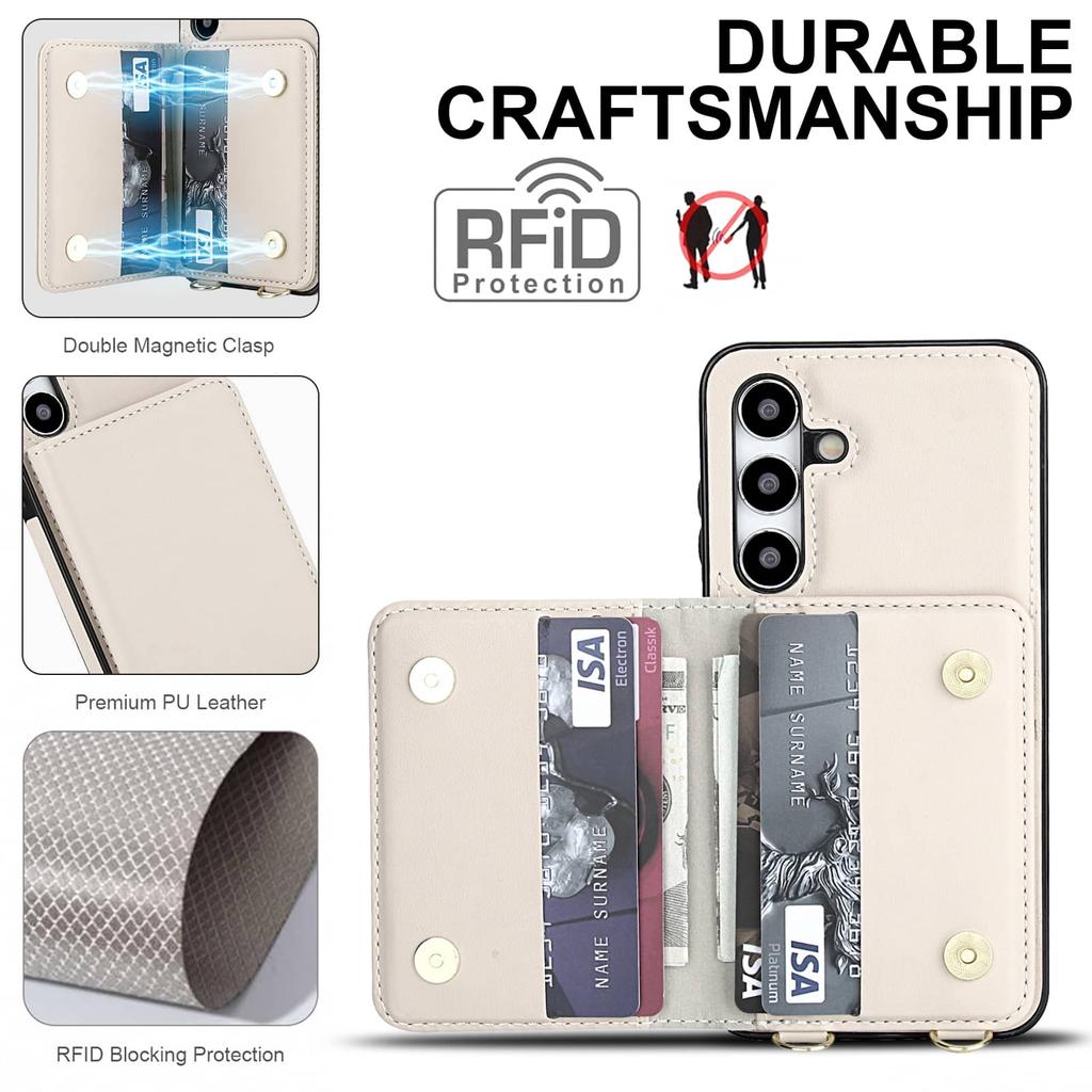 Hülle für Samsung Galaxy A56 A36 A26 A16 A35 A55 A15 A54 A73 A52, Brieftaschenhülle mit [6 Kartenfächern][RFID-Blockierung] Magnetverschluss