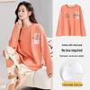 Women's 2025 Long-Sleeve Cartoon Pullover Pajamas with Chest Pad - Versatile Cotton Set for Indoor/Outdoor Wear (Autumn/Winter).