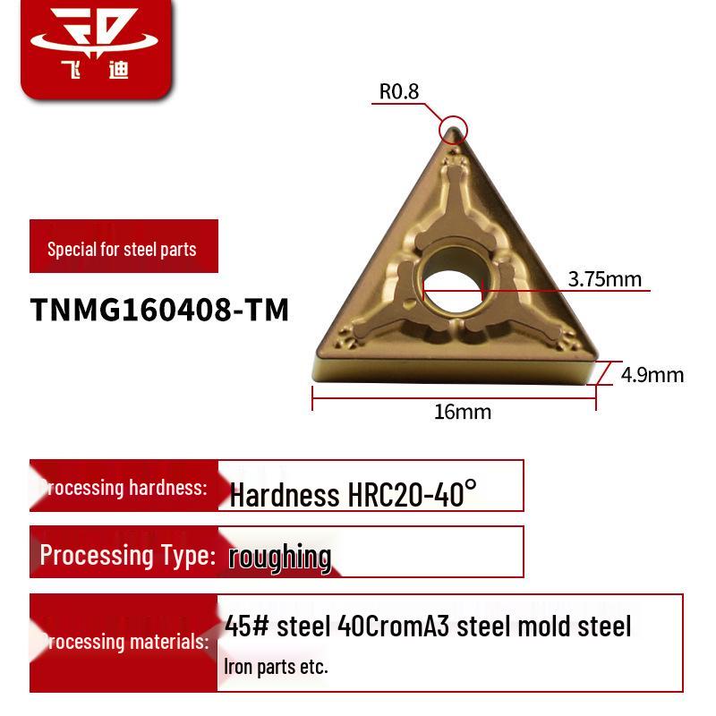 Dreieckiger Hartmetall-CNC-Drehmeißel für Edelstahl - TNMG1604/08/12