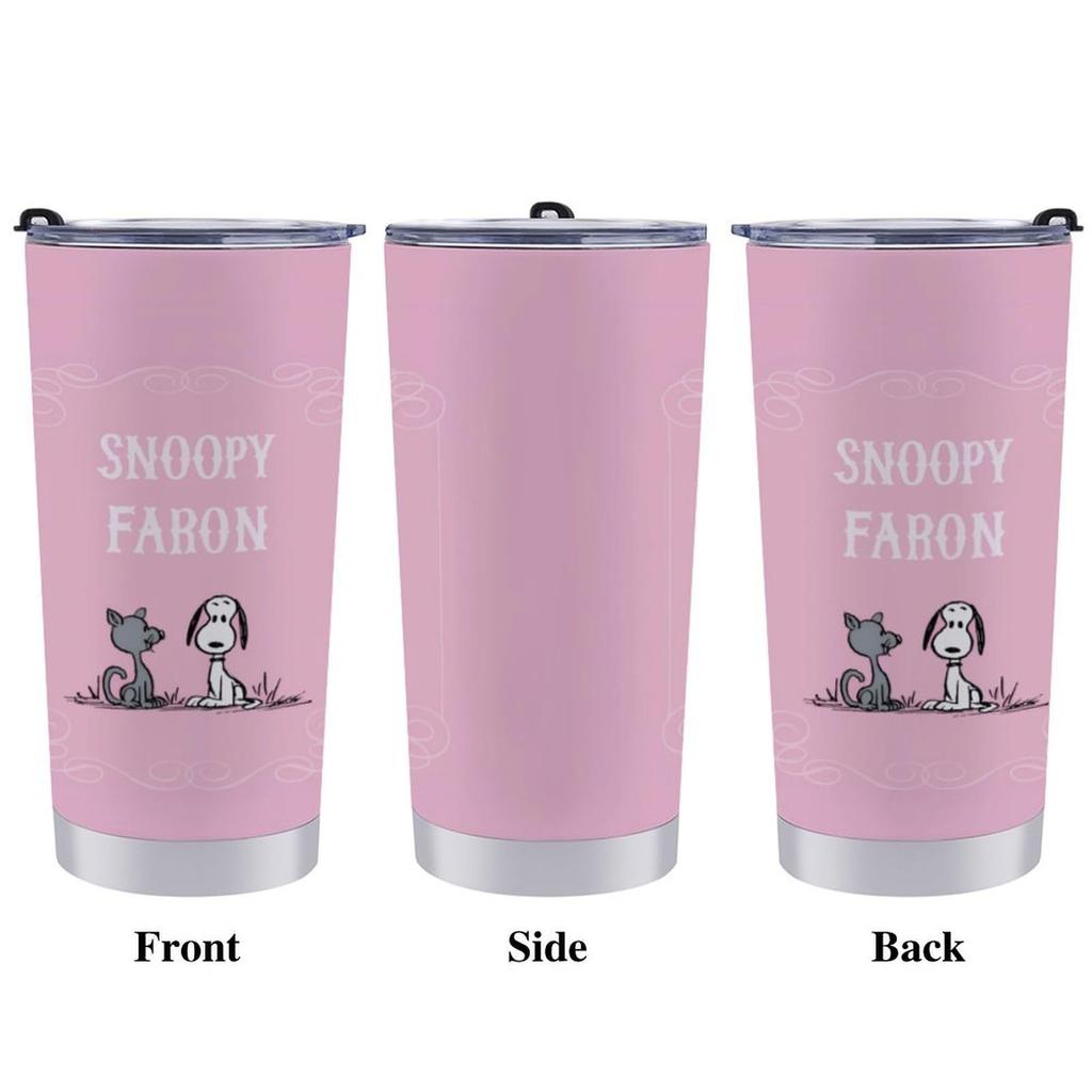 Snoopy Tumbler, Mug, Coffee Cup, Convenience Store Cup, Insulated, Insulated, Water Bottle, Direct Drinking, Stainless Steel, with Lid, Portable,