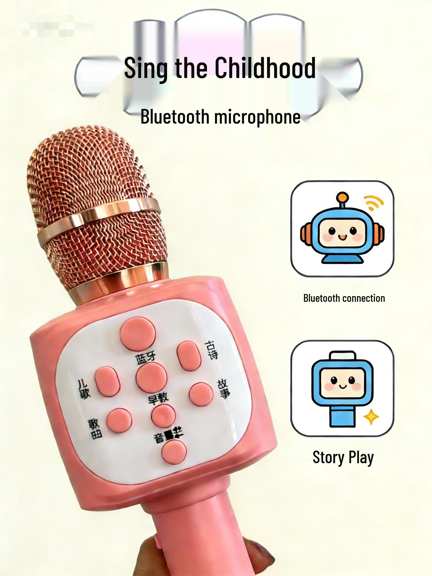 

Kids Mini Bluetooth Karaoke Microphone Toy with Flashing Lights