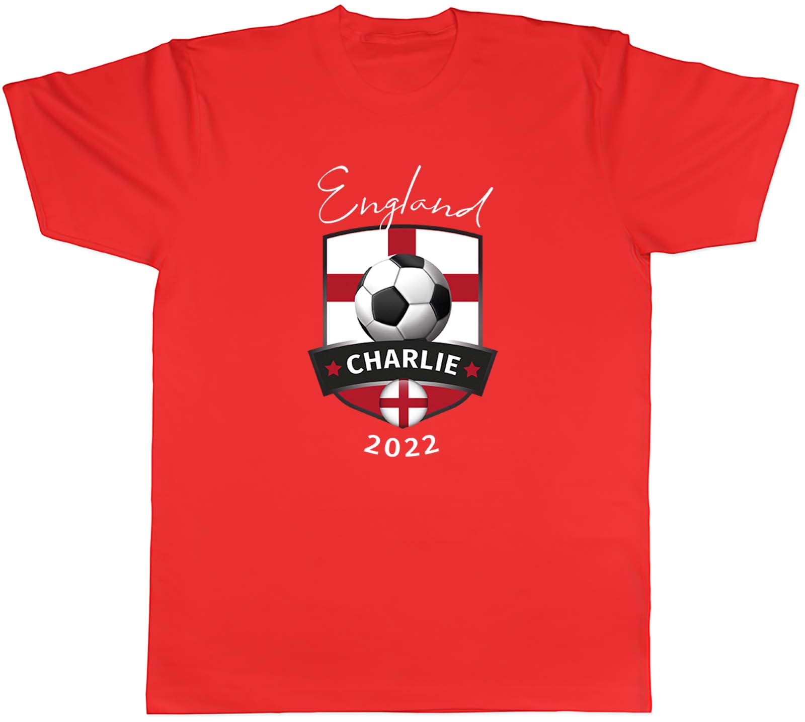 Personalised England Football Any Name Footy Soccer Unisexs TShirt Tee Gift S