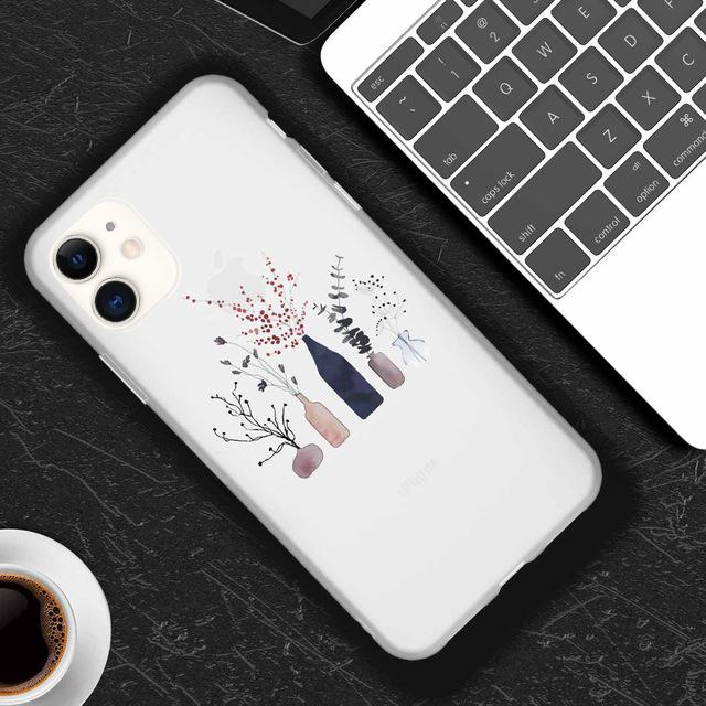 Bellissima Custodia a Fiori Per iPhone 13 12 11 Pro Max XS Max XR X 7 8 6 Plus 5 5S SE 2020 12 Mini Opaca Morbida TPU Trasparente