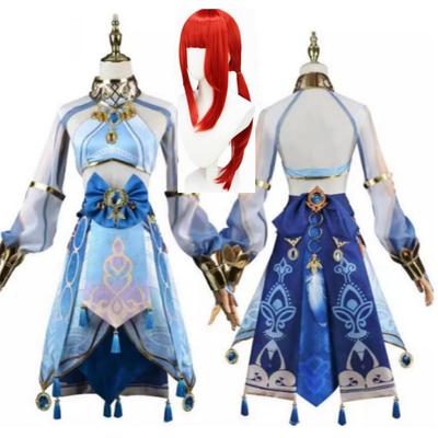  Genshin Impact Game Cos Suit Nilu Cosplay Blue Dress Female Western Region Dancer Suit Full Cosplay