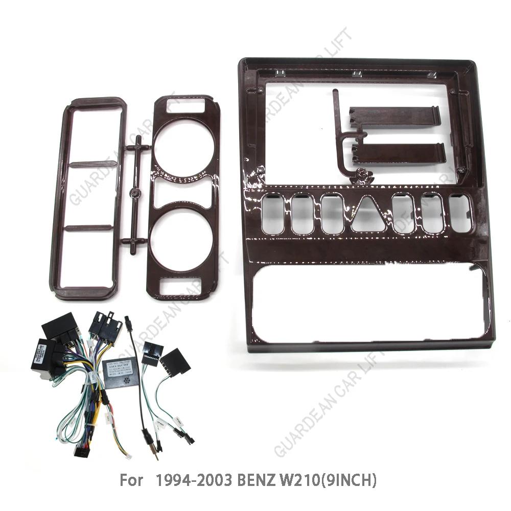 9Inch Car Radio Fascias For Benz Clase E W210 S210 1994-2003 Android Stereo Frame Player 2 Din Head Unit Panel Dash With Cable