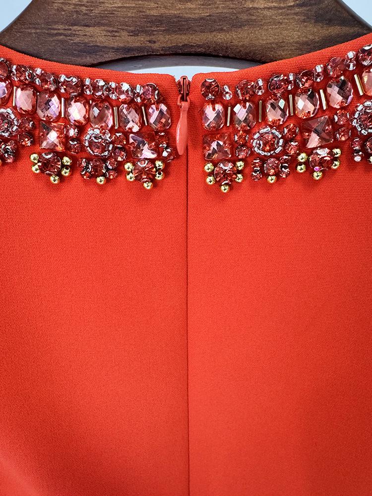 High Street Fashion Spring 2026 Rhinestone Mesh Beaded Vest Dress