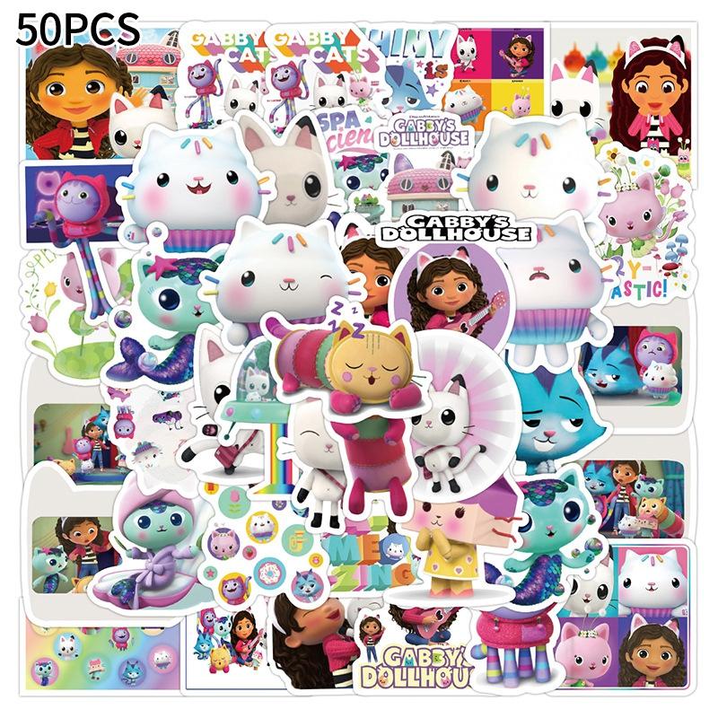 Gabby Dollhouse Stickers 8-50pcs Aesthetic Sticker Diy Decal for Scrapbook Phone Case Laptop Waterproof Sticker Decal Party Gift