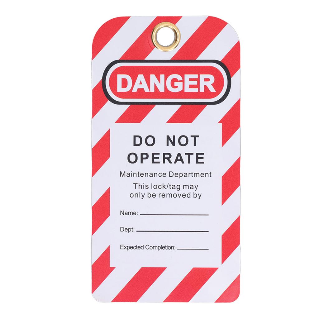 20Pcs Lockout Tagout Tags Kit PVC Plastic Reusable Engineering Safety Warning Signs Red