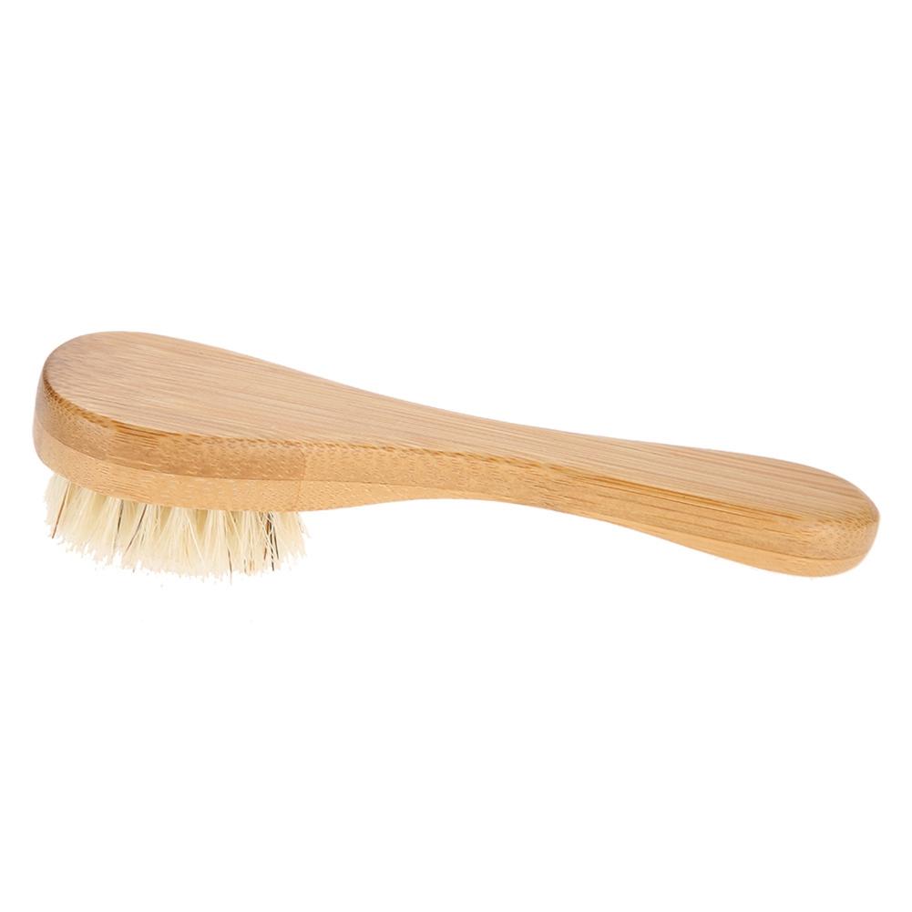 Wooden Handle Face Brush Exfoliating Cleaning Skin Brush Tool