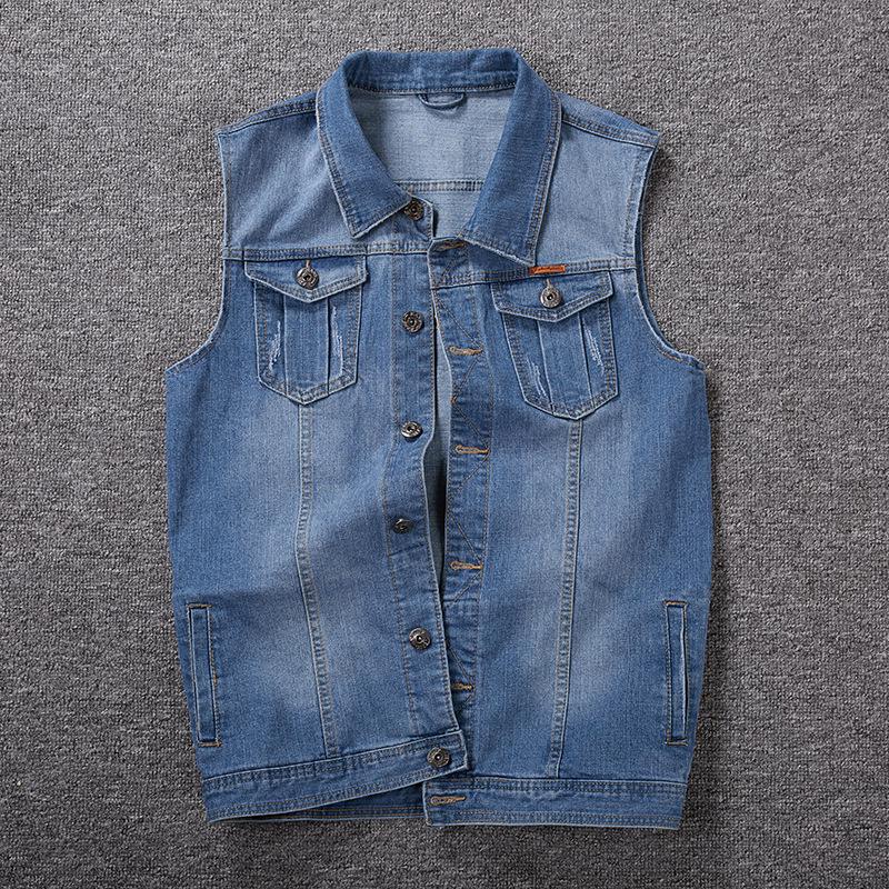 Denim Weste Herren Blaue Jeans Ärmellose Jacke 8XL Herbst Schlank Hip Hop Cowboy Herren Weste Große Größe Hommes Jeans Jacke