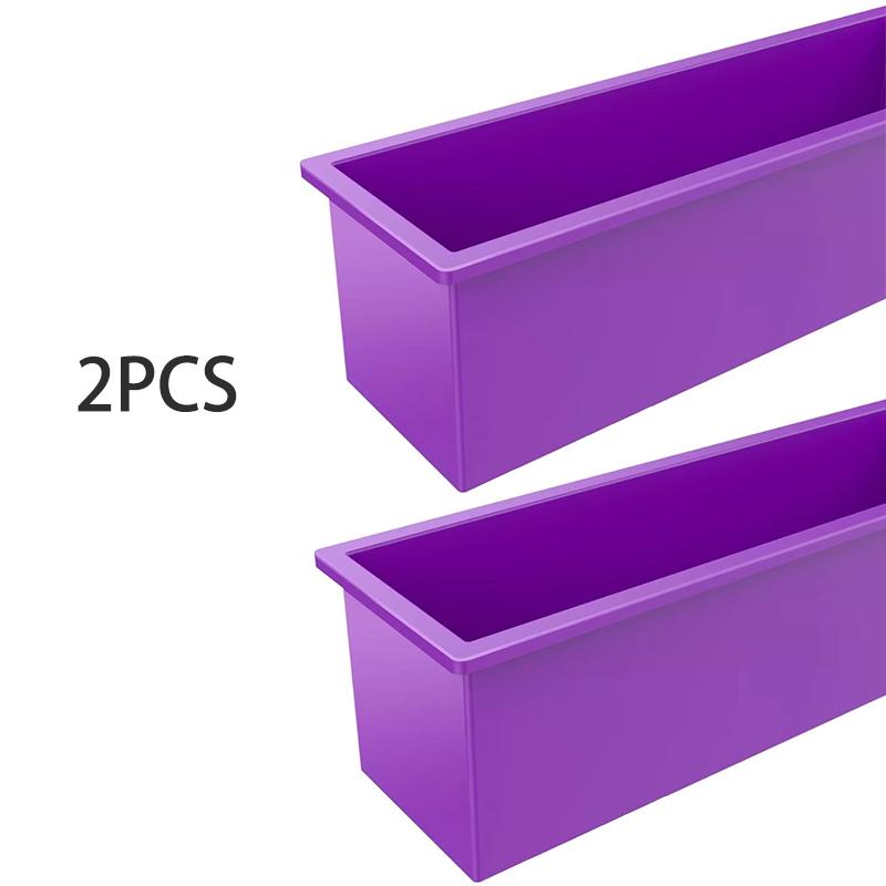 

Rectangular Handmade Soap Mold Set With Cutter Diy Flexible Silicone Molds Bread And Cake Tools And Brownie Trays