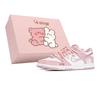 Dunk Low Pink Velvet, Third Lab, Foundation Hug Bear Cute Style Cushioning Slip Resistant Low Top Casual Shoes DO6485-600(Team-P)