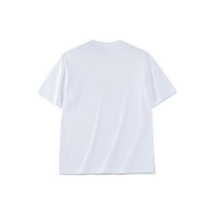 Anta Logo Pattern Round Neck Pullover Loose Short Sleeve T-Shirt Unisex Tops White 972328113-1