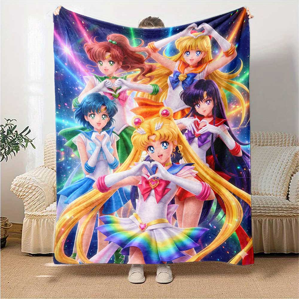 Sailor Moon Adventure Blanket Warmthful Decor Blanket Versatile for Sofa Sofa Couch Office Bed Picnics Warmthful Decor Best Holiday Y3