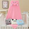 Baby Children Bath Towels Newborn Quilt Bag Towel Bag Quilt Coral Fleece Wrap Towel Embroidered Blanket Animal Eye Closed Hooded Cape