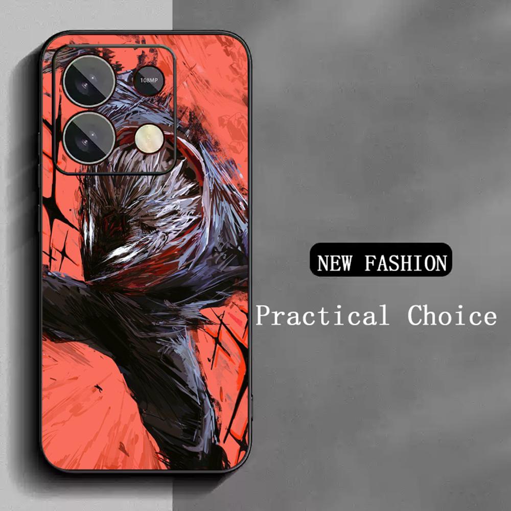 

Sukuna cool anime man japan art poster Phone Case For Redmi Note 14 13 12 11 Pro Plus S 5G 14C A3 Soft Black Phone Cover Redmi Note 12 4G