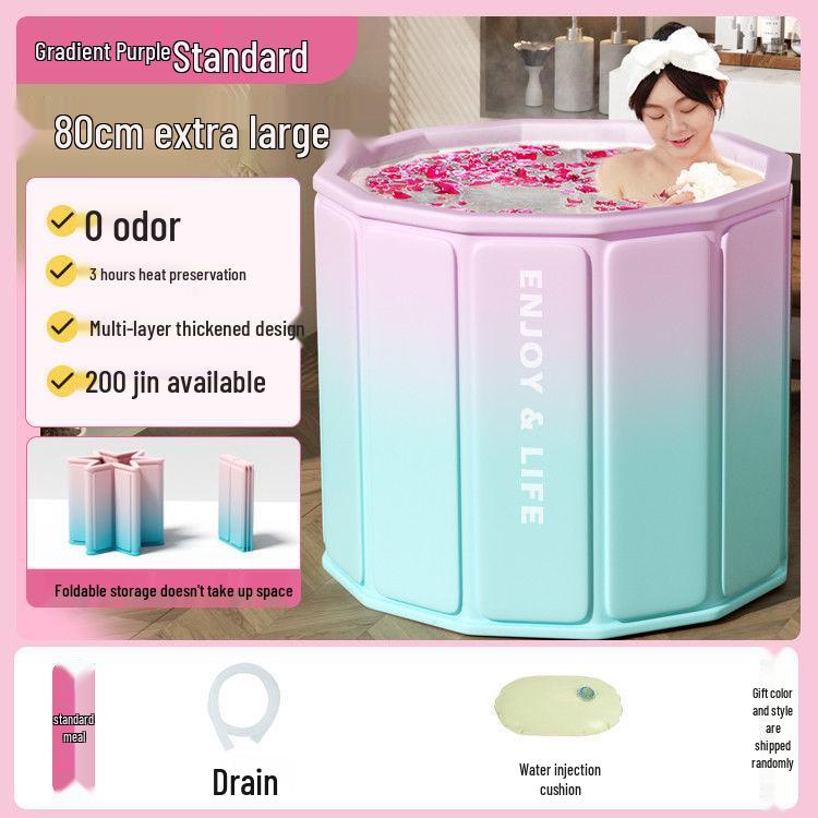 Collapsible Adult & Baby Bath Tub: Full Body Soak & Kiddie Pool 