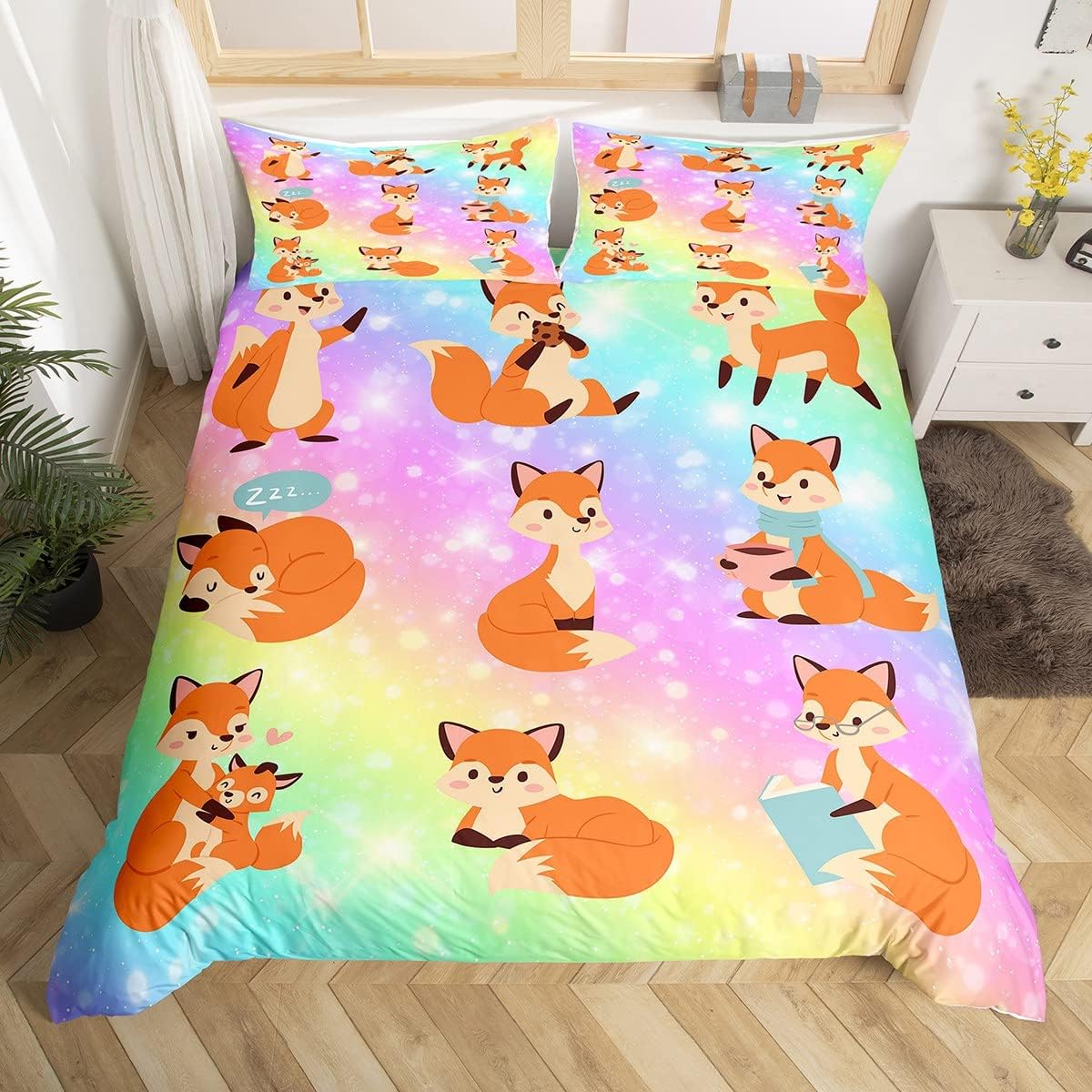 

Comforter Cartoon Panda Cute Space Panda Comforter Full For Kids Boys Girls Room Galaxy Starry Sky Animal Bedding Set Comforter (quilt)-EU Single(135*200cm)3pcs