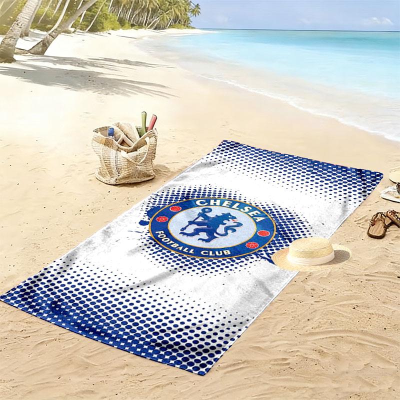 Chelsea F Print Beach Towel, Large Soft Quick Dry Towel for Beach Camping Swimming